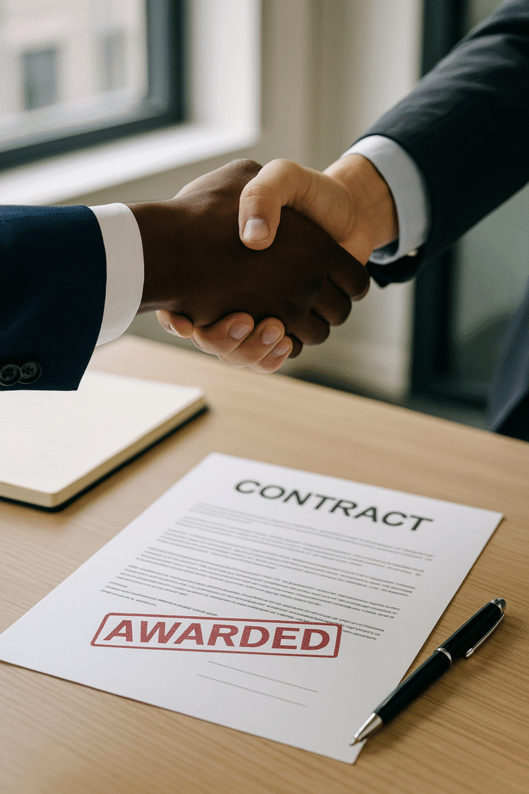 ISO 9001 certified Ghana SME signing new business contract